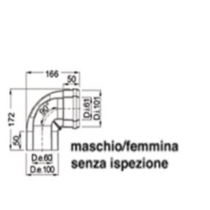 Curva 90° Coassiale 60-100 Per Caldaie Convenzionali  KCC610B1