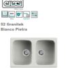 Master 350 790X500 Mm 2 Vasche 52 Granitek Bianco Pietra  LGM35052