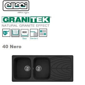 Master 500 1160X500 2 Vasche Con Gocciolatoio 40 Nero  LGM50040