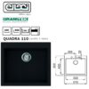 Quadra 105 Standard 57X50 Mm 1 Vasca 59 Antracite  LGQ10559