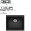 Quadra 110 Standard 610X500 Mm 1 Vasca 40 Nero  LGQ11040