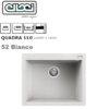 Quadra 110 Standard 610X500 Mm 1 Vasca 52 Bianco  LGQ11052