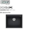 Quadra 110 Standard 610X500 Mm 1 Vasca 59 Antracite  LGQ11059