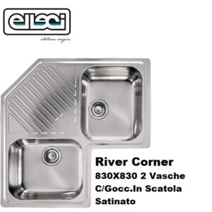 River Corner 830X830 2 Vasche C/Gocc.In Scatola Satinato  LIRCORSAC