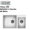 Tekno 450 860X500 2 Vasche 96 White  LVT45096
