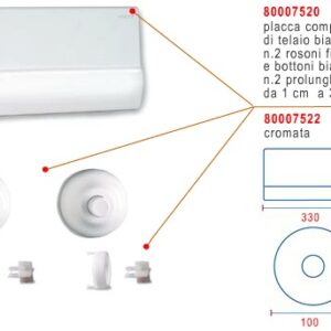 Placca C/Di Telaio,2 Ros.Fil. Bott.E Prol. A 3 Cm.Cromo C.1  P-7522