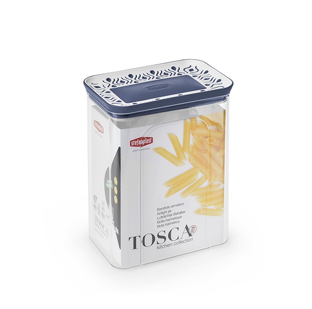 Barattolo Rettangolare Tosca 2,2Lt Bianco/Palace Blue PF55651