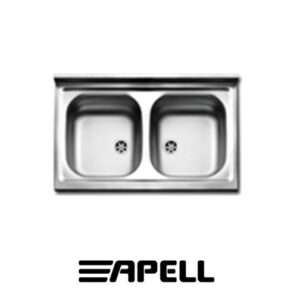 Lavello Appoggio 80X50 Cm 2 Vasche - Serie Pisa Prelucido  PI802PC