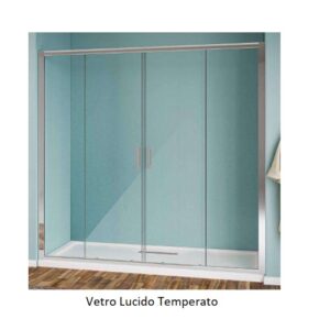 Porta Doccia Strass 2 Ante Scorrevoli 190 Vetro Trasparente Prof. Cromo