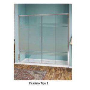 Porta Doccia Strass 2 Ante Scorrevoli 190 Vetro Tipo Fascia 1 Prof. Cromo