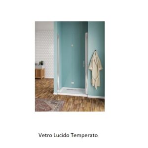 Porta Pieghevole 90x190 In Vetro Trasparente Prof. Cromo