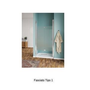 Porta Pieghevole 90x190 In Vetro Tipo Fascia 1  Prof. Cromo