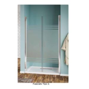 Porta Doccia Strass 2 Ante 70 Vetro Tipo Fascia 1 prof. Cromo Serie Basculante Tipo Saloon