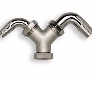 Raccordo Doppio Port. Lavatrice Con Girello Cromo 1"  RDL1