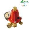 Riduttore Primo Stadio In Alluminio Per Serbatoi Gpl Interrati E Fuori Terra Ad Uso Domestico Ed Industriale Portata 40-60 Kg/H C/Manometro P.E. 16 Bar Max  1/4”F - 3/8”F (P.U.= 1-3 Bar)  RGAP40M