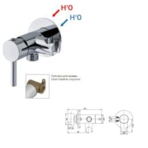 Miscelatore Per Idroscopino Cromo C/Innesto Conico 1/2Mm Tondo  RUIS18121CR