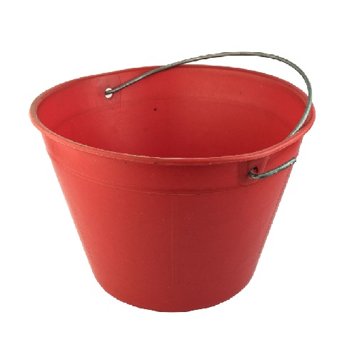 Secchio edilizia SUPER EXTRA in PELD
con manico e occhielli in ferro zincato Rosso