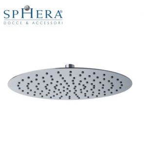 Soffione Roma Tondo In Acciaio Ultrasottile Con Anticalcare D. 25 Cm Sp. 2 Mm. Attacco 1/2 F Con Snodo  SD3325