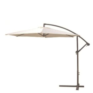 Ombrellone In Ferro "Banana"  Circolare Diam. Mt. 3 Palo Diam. Mm. 48 - 6  Stecche In Ferro Mm. 12X18 Include Airvent , Manovella Telo Di Copertura 160 Gr./Mq. In Poliestere Ecru  SS-005