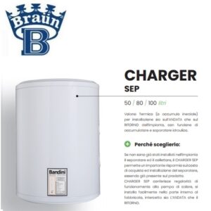 Scaldabagno Bandini Braun Volano Termico 200 Lt Sep 5 Anni Di Garanzia Lt. 200 volano
termico 8 connession  SV200C5VSEP