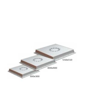 Telaio e coperchio sifonato in PP grigio 55X55  TC55S