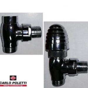Valvola & Detentore Cromo Lucido Coppia V291 Valvola V291 Detentore Uscita 1/2"  Attacco Carlo Poletti  V291-V292