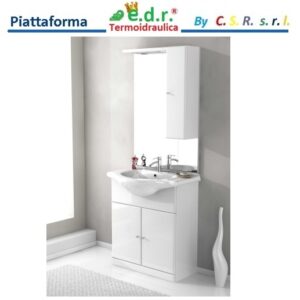 Mobile Leo 75 Bianco  
Comp. 54257 Base 70
Comp. 50104 Lavabo Int. 75X50
Comp. 54344 Sp. Clara 70X103
Comp. 84321 Tettino Con Led 
Comp. 44490 Pensile Leo Dx Sx  00367