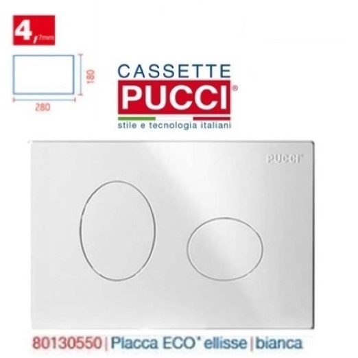 Placca Eco Pucci Ellisse 280X180 Bianca.