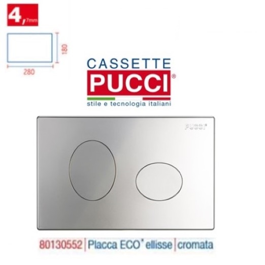 Placca Eco Pucci Ellisse 280X180 Cromata