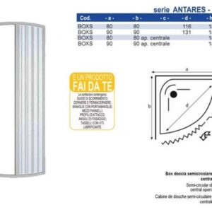 Box Doccia Antares Serie Susy. Apertura Centrale