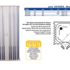 Box Doccia Pvc Serie Antares Mod. Vera.