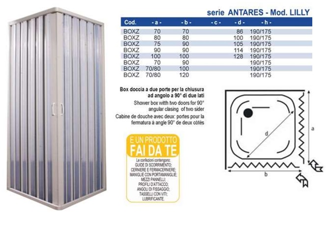 Box Doccia Antares Modello Lilly