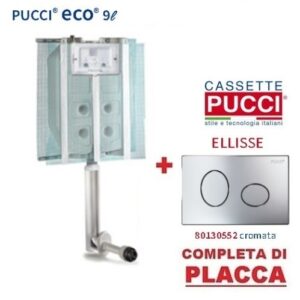 Cassetta Pucci Eco Incasso 9 lt.  Con  Placca Ellisse  Cromo 0552