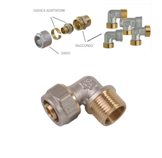 Gomito Maschio Multistrato Inserto Estraibile.