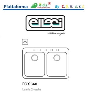 Lavello Fox 340 2 Vasche 80x53cm