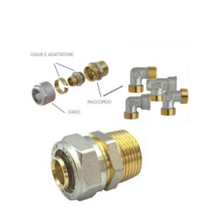 Niples Maschio  Multistrato A Bloccare Con Inserto Smontabile