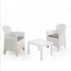 Salotto Rattan Akita 3Pz Bianco C/ Cuscini  201462