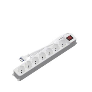 Multipresa 7 pos. 10/16a .bipasso / schuko con interruttore luminoso  202305