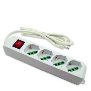 Multipresa 4 pos. 10/16a .bipasso / schuko con interruttore luminoso  202402