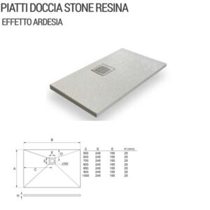 Piatto Doccia Stone Resina Effetto Ardesia 700X1900 Cod. 2100