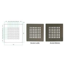 Griglia Piastra 150x150x15 mm per piatto doccia con
protezione solo acciaio LUCIDO  2110.15