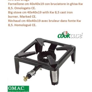 Fornellone Cm 40X40X19 Con Bruciatore In Ghisa Kw 8,5 Omologato Ce  230CE