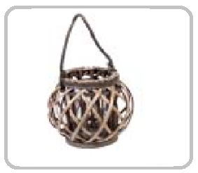 P/Candela Lanterna Rattan Nat.Cm. 22X21  3859003