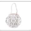 P/Candela Lanterna Rattan B.Co Cm. 22X21  3859010