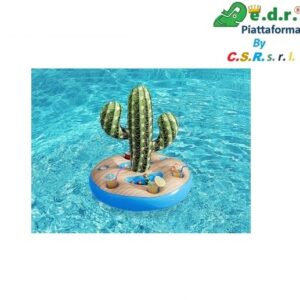 Portabevande Gonfiabile Cactus Saguaro, Cm 94X70. Con 6 Portabicchieri E Spazio Per Oggetti O Ghiaccio. Include Toppa Di Riparazione  43244