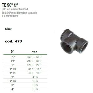 Tee Fff 90° D. 1"  470-H
