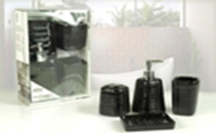 Set Bagno 4 Pz Nero Esterno 578802