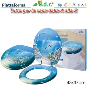 Copriwater Legno Pesci  689405