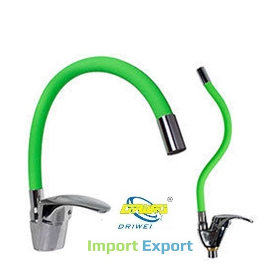 Miscelatore Cucina Corpo Cromo Canna Alta Regolabile Import. Verde