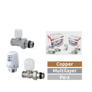 Kit Termostatico Composto Da Testa Termostatica Con Sensore A Liquido Valvola Termostatizzabile E Detentore 3/8X1/2  82KITDAC06